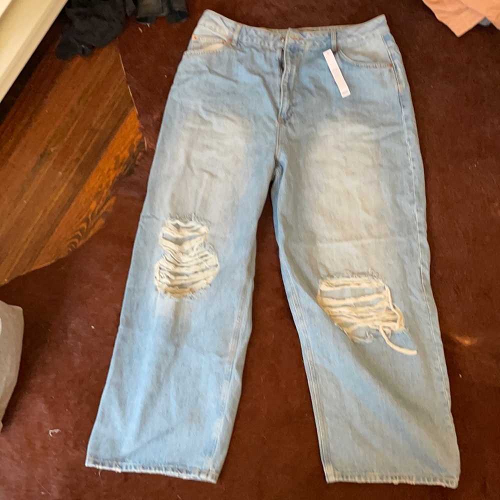 ASOS curve jeans, boyfriend, distressed